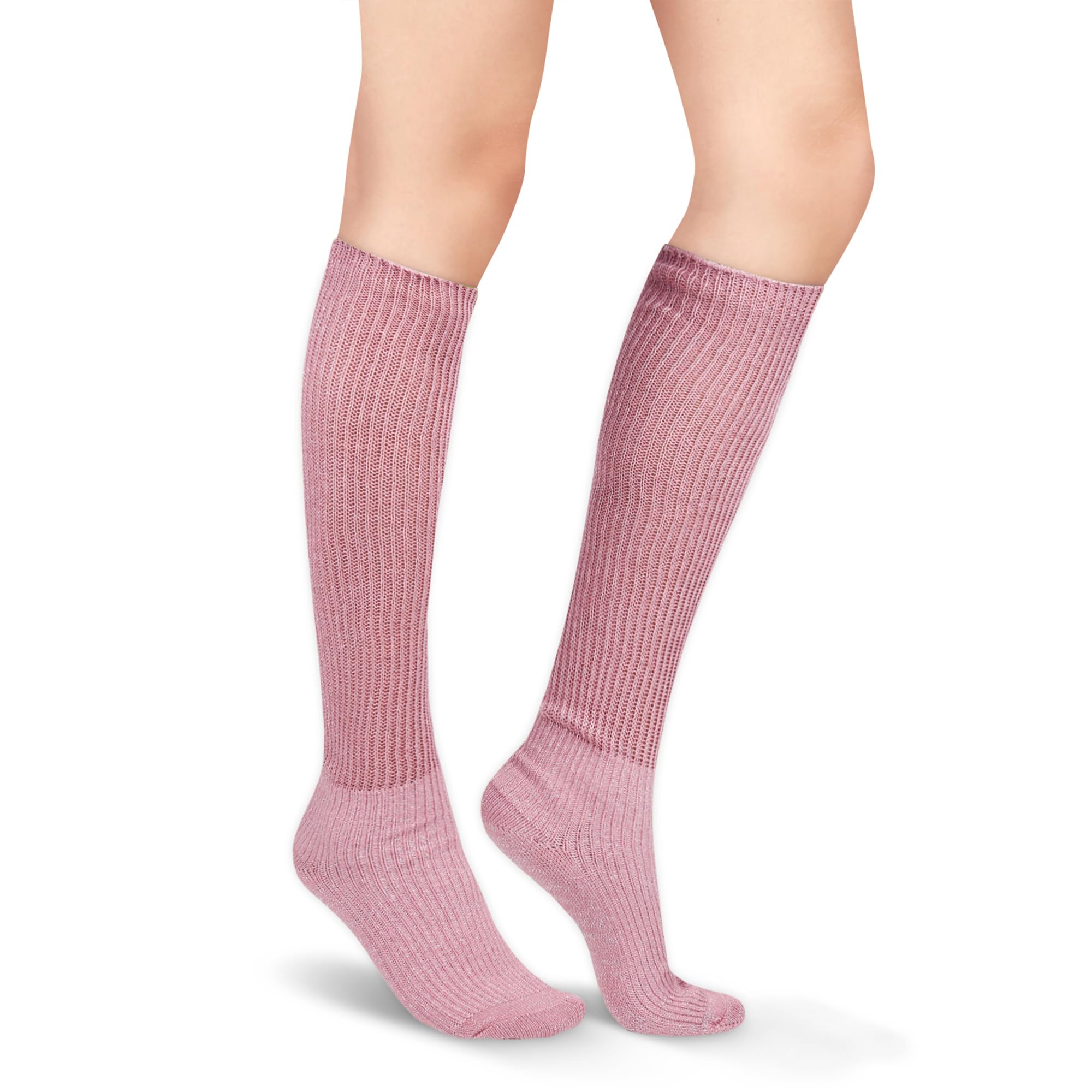 Benefeet Sox Calcetines holgados con purpurina para mujer y niña, bonitos calcetines hasta la rodilla, calcetines largos apilados