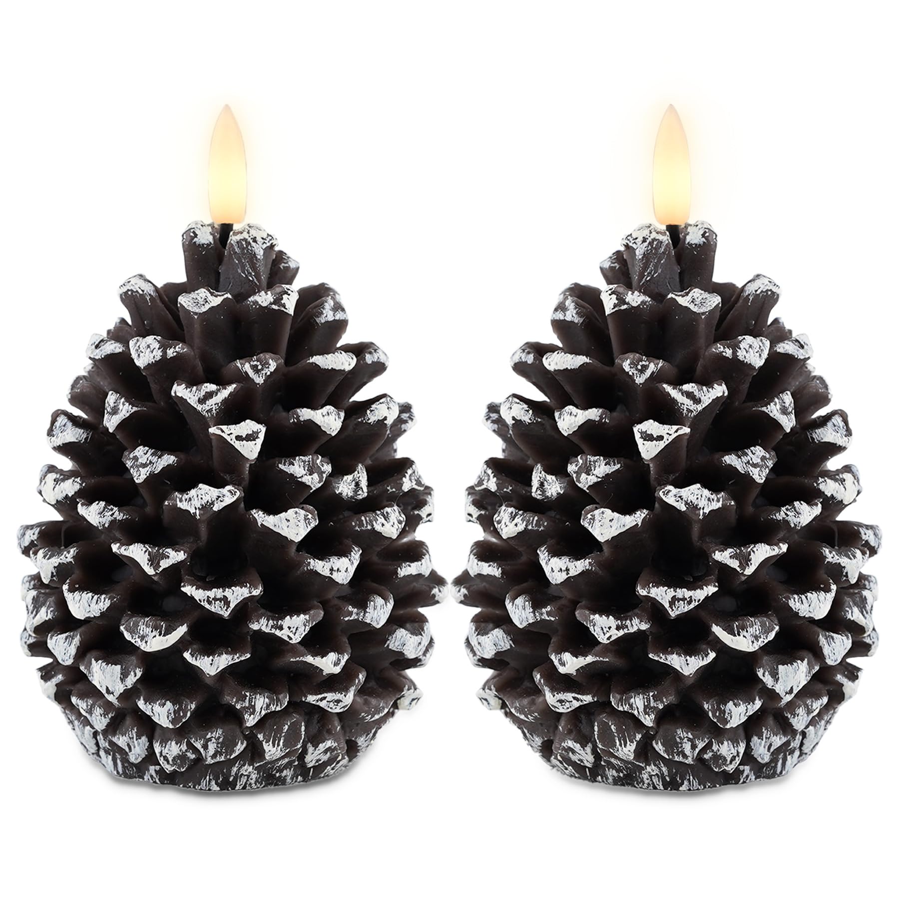 Fanna 2 Candele A LED Senza Fiamma A Forma Di Pigna, Con Timer