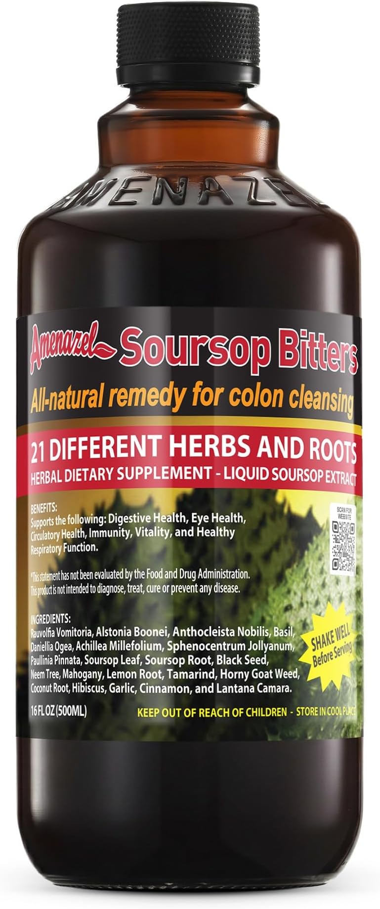 Amenazel Organic Soursop Bitters, 16 fl oz