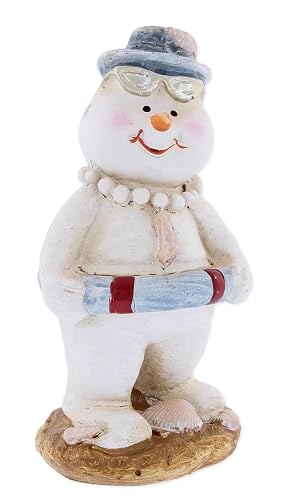 The Bridge Collection Resin Beach Snowman Figurine - 6" Coastal