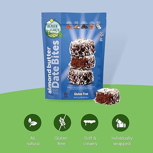 Miniatura 5 de Heaven & Earth Trufas de mantequilla de almendras cubiertas de chocolate sin gluten con copos de coco, 5.25 onzas (paquete de 2) sin lácteos,