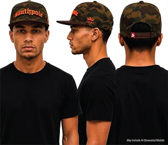 Southpole Mens Flat Brim Structured Baseball Cap, Logo Patch Black