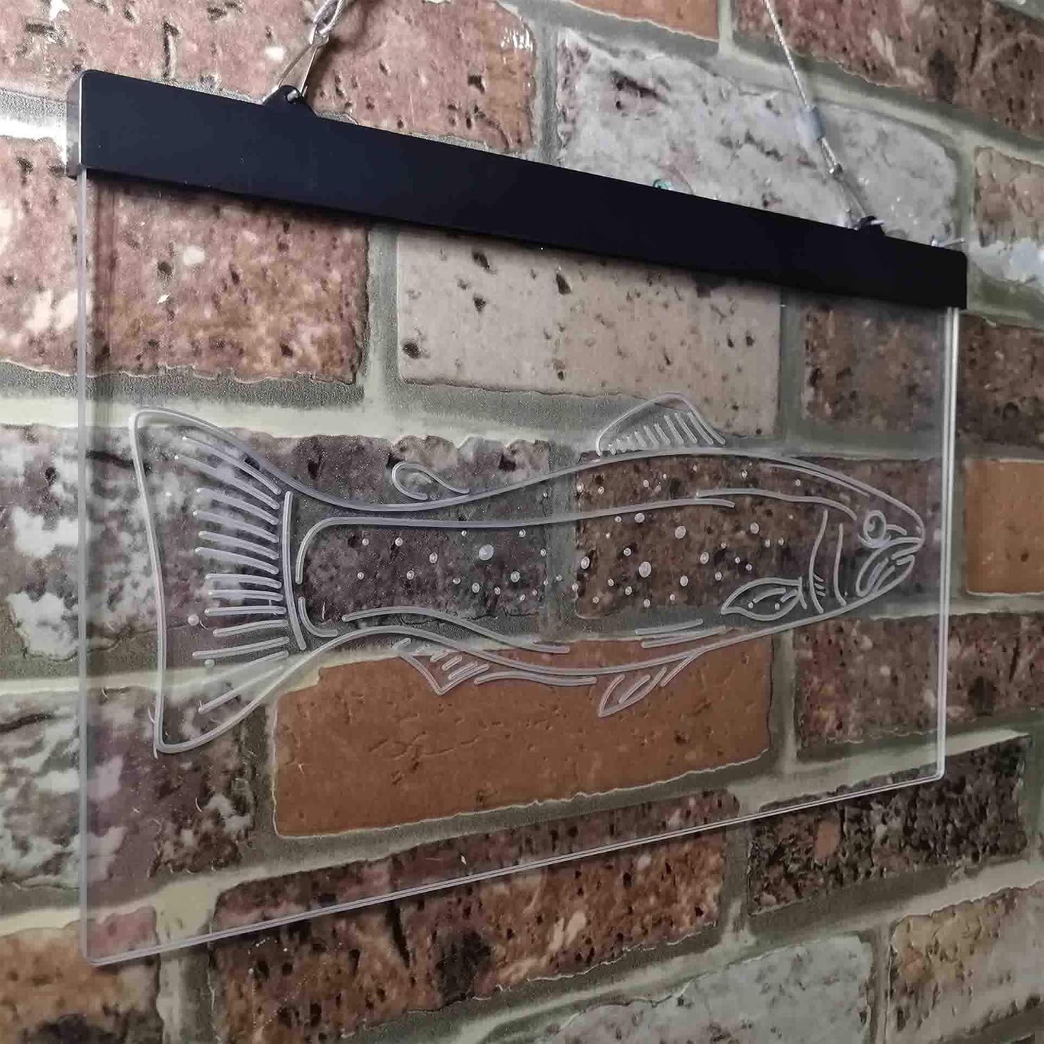 ADVPRO Trout Fish Garage Man Cave Dual Color LED Neon Sign Green & Blue 12 x 8 Inches st6s32-i3728-gb