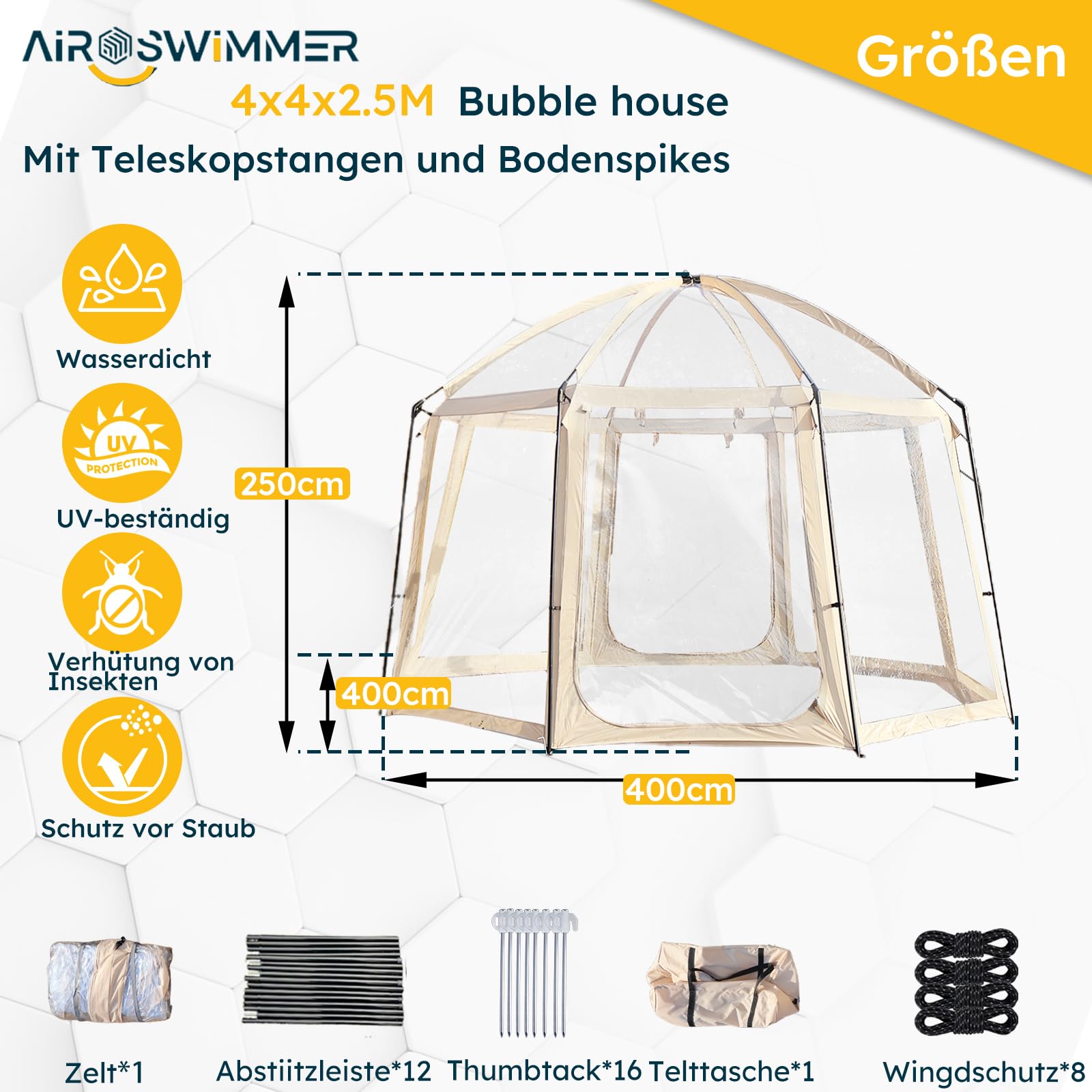 Bubble Zelt, Transparentes Zelt im Freien, Garten Iglu, Bubble House Zelt, Zelt Outdoorbubble, Bubble Iglu Zelt, Iglu Pavillon, Iglu-Kuppel, Garten, Terrasse, Überdachung, Unterschlupf.