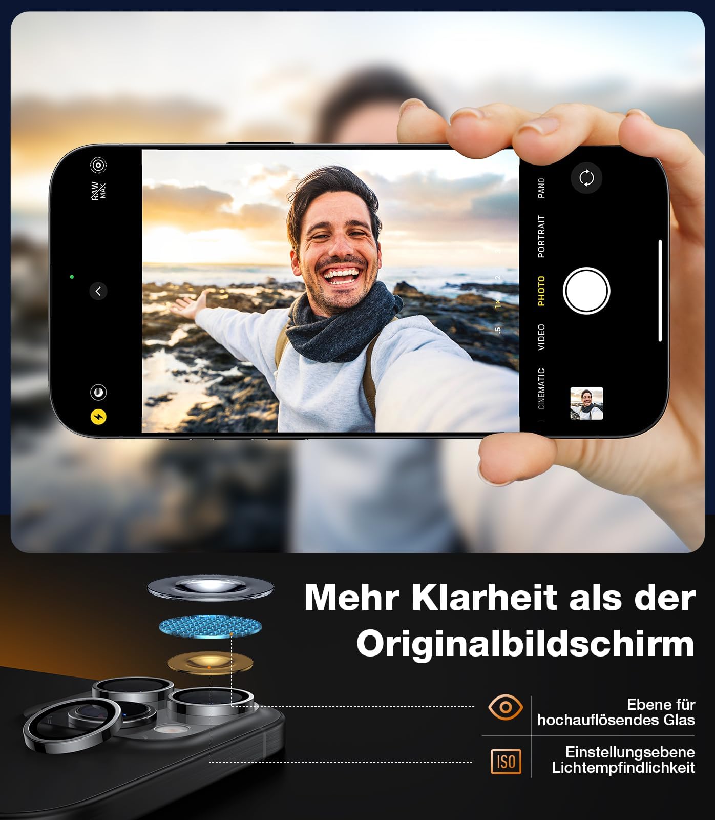 TORRAS für iPhone 17 Pro/iPhone 17 Pro Max Kameraschutz [Nr.1 Militärtaugliche Bruchsicherheit] Kratzfest & HD-Klare Kamera schutz für iPhone 17 Pro/17 Pro Max,9H+ Härte & Einfache Montage,Blau