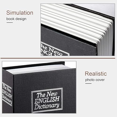 Vista 70 de Jssmst SM-BS04 – Caja fuerte de metal para el hogar con cerradura de combinación en forma de libro como distracción 2017, negro