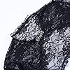 DINGJIUYAN DINGJIUYADINGJIUYANN Goth Black Mesh T-Shirt,Gothic Street Lace-up Top,Punk Ring Flared Sleeves Eyelet Pullover Outer #5
