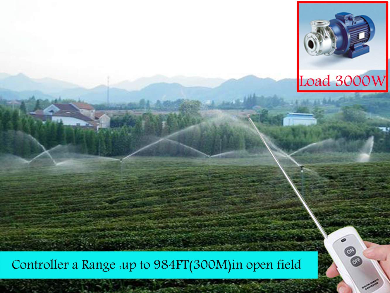 Remote Control Switch 12V,DC 12V/24V/ 40A Relay Wireless Switch with 984FT Long Range for Water Pump,Lamp,Motor,Fans,Anti-Theft Alarms, Security Systems.