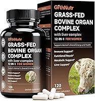 Grass-Fed Beef Liver Capsules with TUDCA & Uterine Tissue - Liver Detox, Hormonal Balance, Energy & Women's Organ Health Support