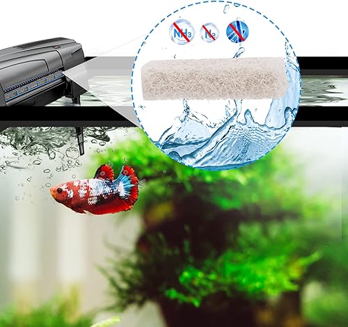 Miniatura 6 de 12 almohadillas de filtro especiales reductor de amoníaco para Aqueon Quietflow LED Pro Modelo 10, cartuchos de filtro de esponja de alta densidad