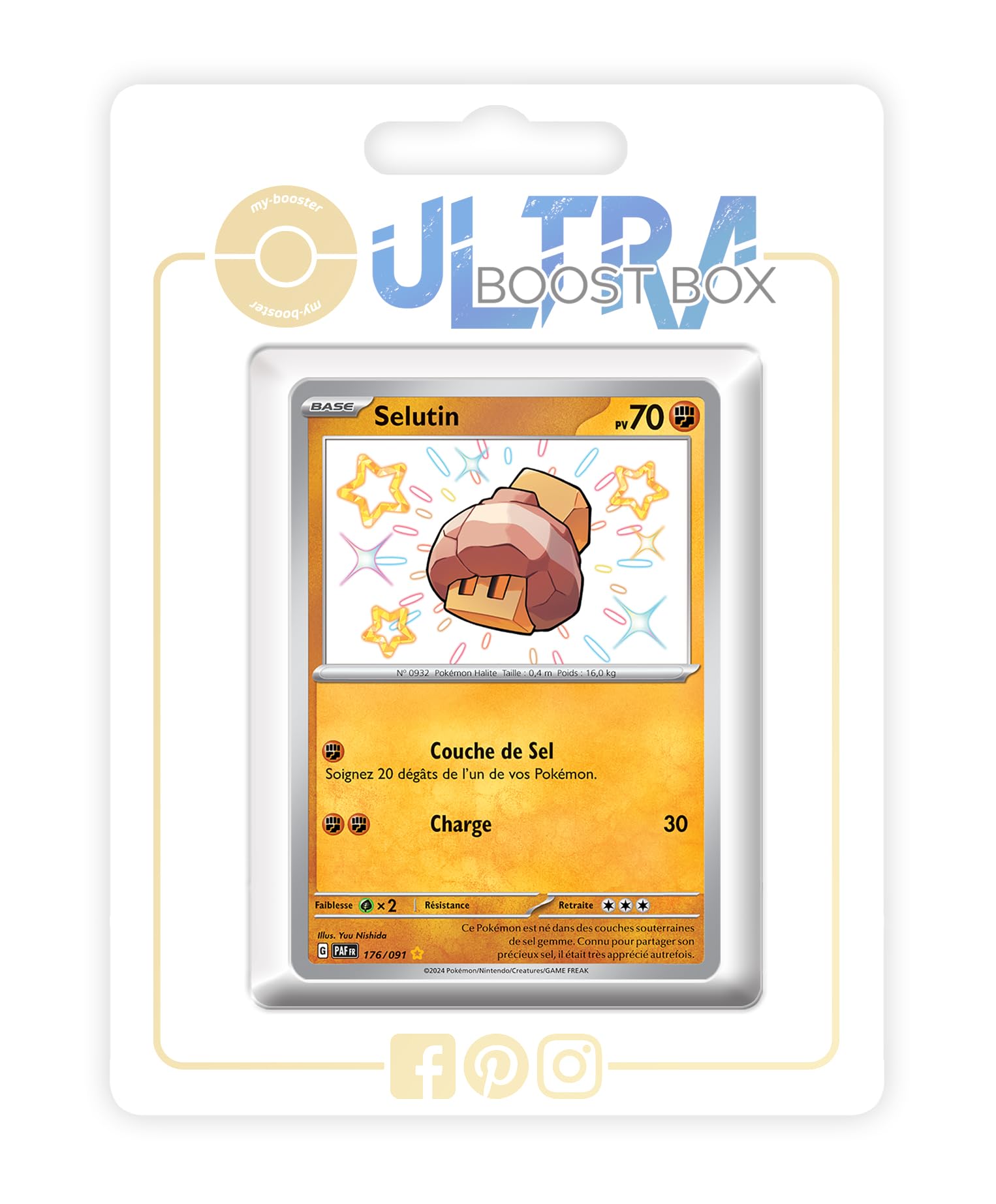 Selutin (Nacli) 176/091 Shiny - my-booster X Écarlate et Violet 4.5 - Destinées de Paldea Box of 10 Pokemon French Cards