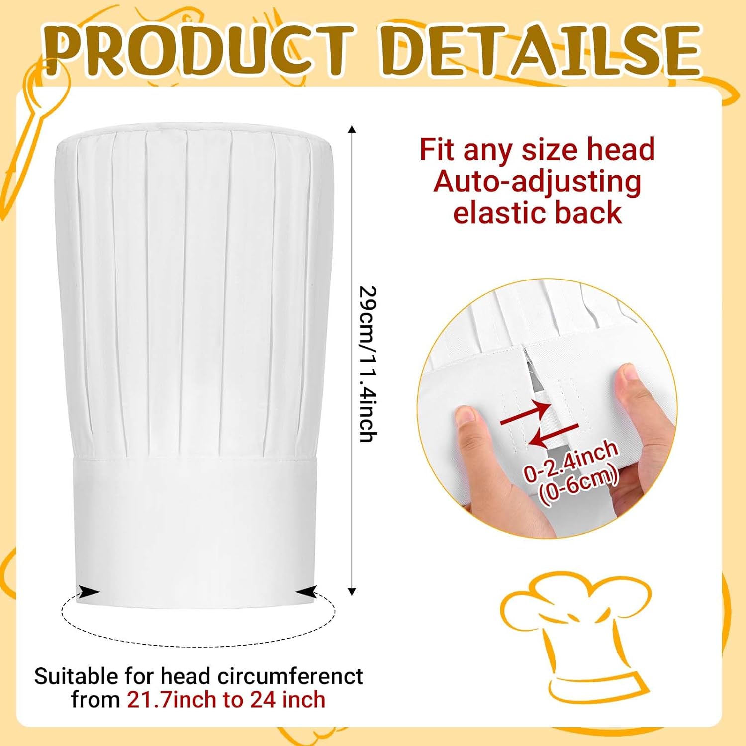 4 Pcs Halloween Mouse Chef Costume Set - Include Jacket, Tall Hat, Apron and Spoon for Men, Women Party Dress Up - Image 3