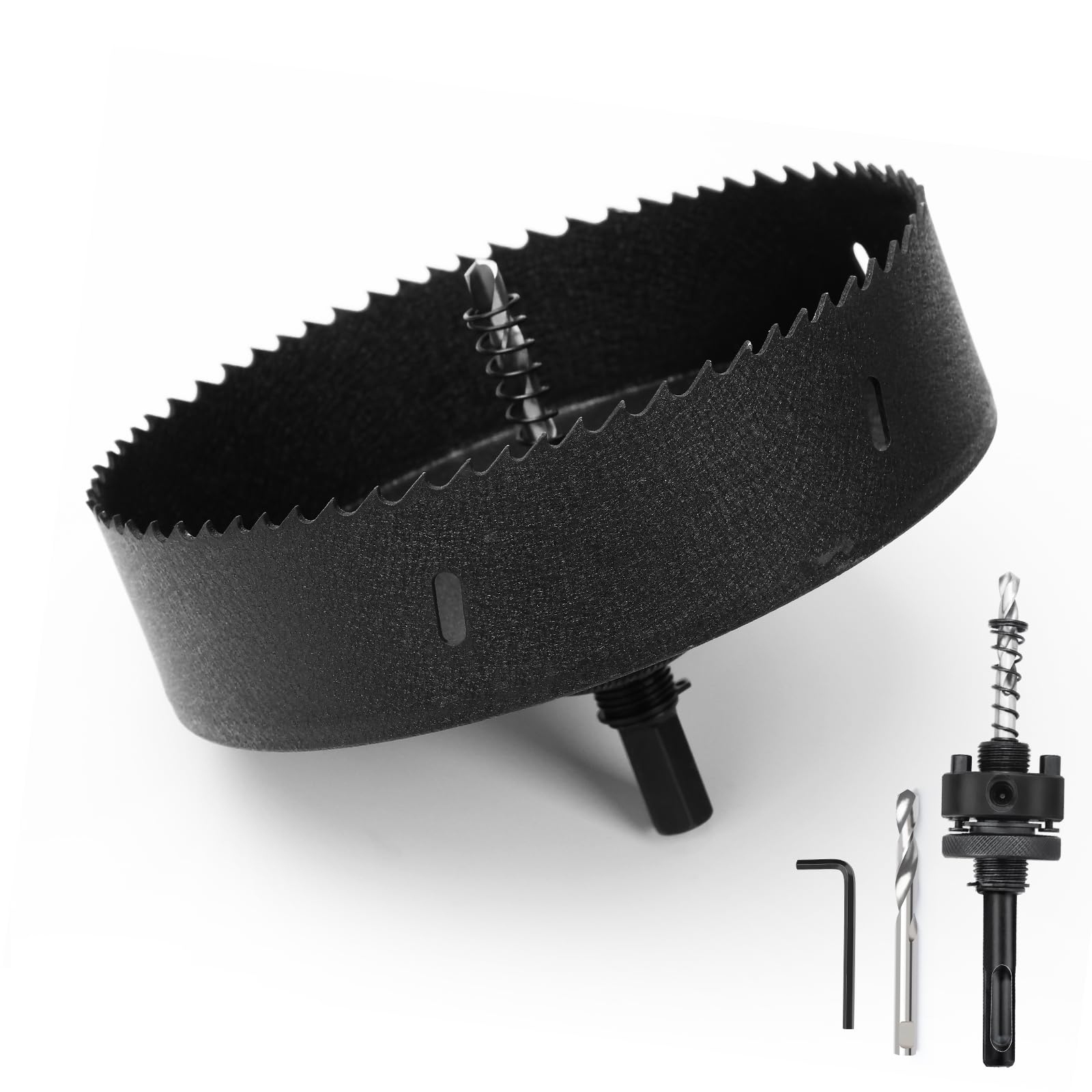 Lochsäge 162mm,Bi-Metall Lochsägen mit SDS plus-Schaft und Sechskant-Schaft Set Bohrkrone für Holz, Rigips, Dünne Metalle, Kunststoffe