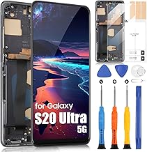 Incell Samsung Galaxy S20 Ultra 5G LCD Display Screen for Samsung S20 Ultra 5G G988U G988B Touch Digitizer Assembly Repair Kit (Black with Frame, Does Not Support Fingerprint)