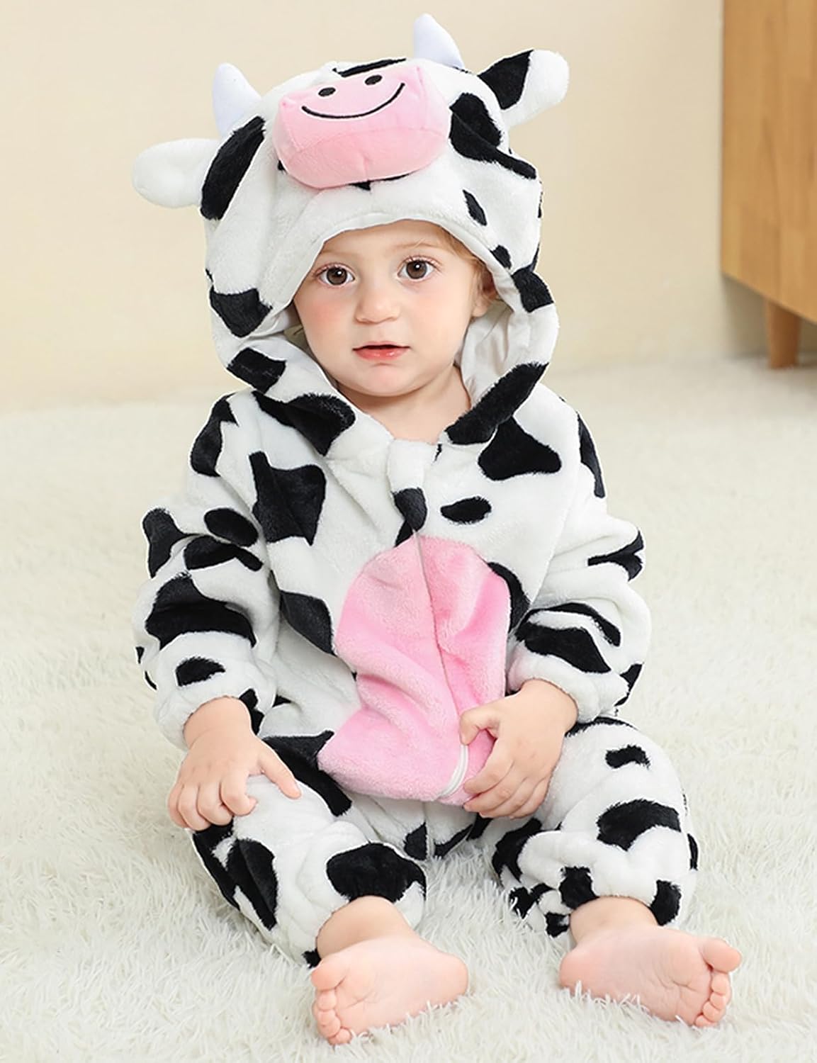 COSLAND Unisex Baby & Toddlers' Flannel Animal Costume Romper Outfits