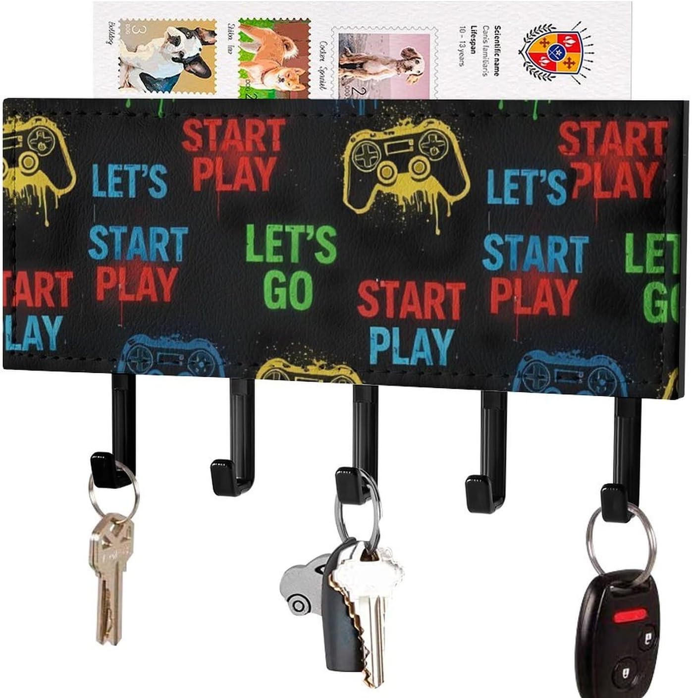 Video Game Weapon Cool Games Pattern Wall Mounted Key Hook 7.1 X 4.3 Inches