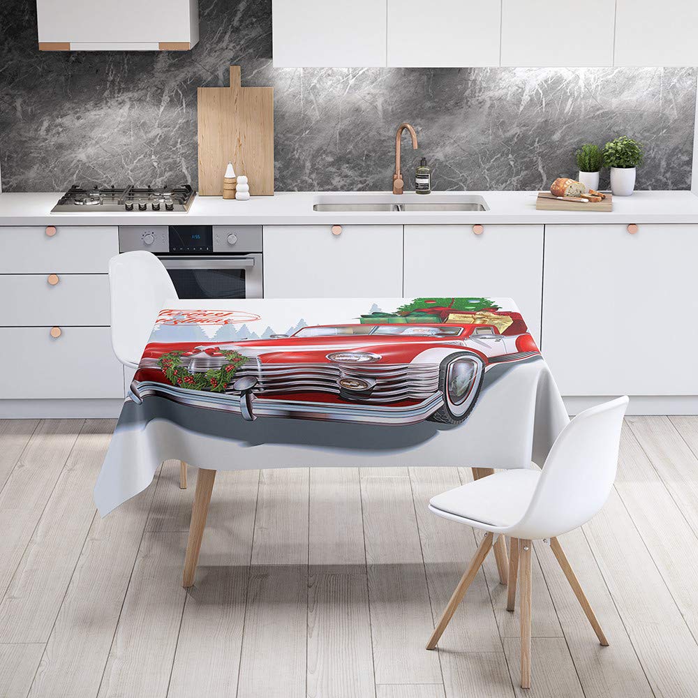 FANSU Noël Nappe Rectangulaire, Cuisine Restaurant 3D Nappe De Table Imperméable Anti Tache Résistant Lavable Et Facile D?Entretien Nappe Pour FêteJardin Décoration (Flocon De Neige,90x90cm