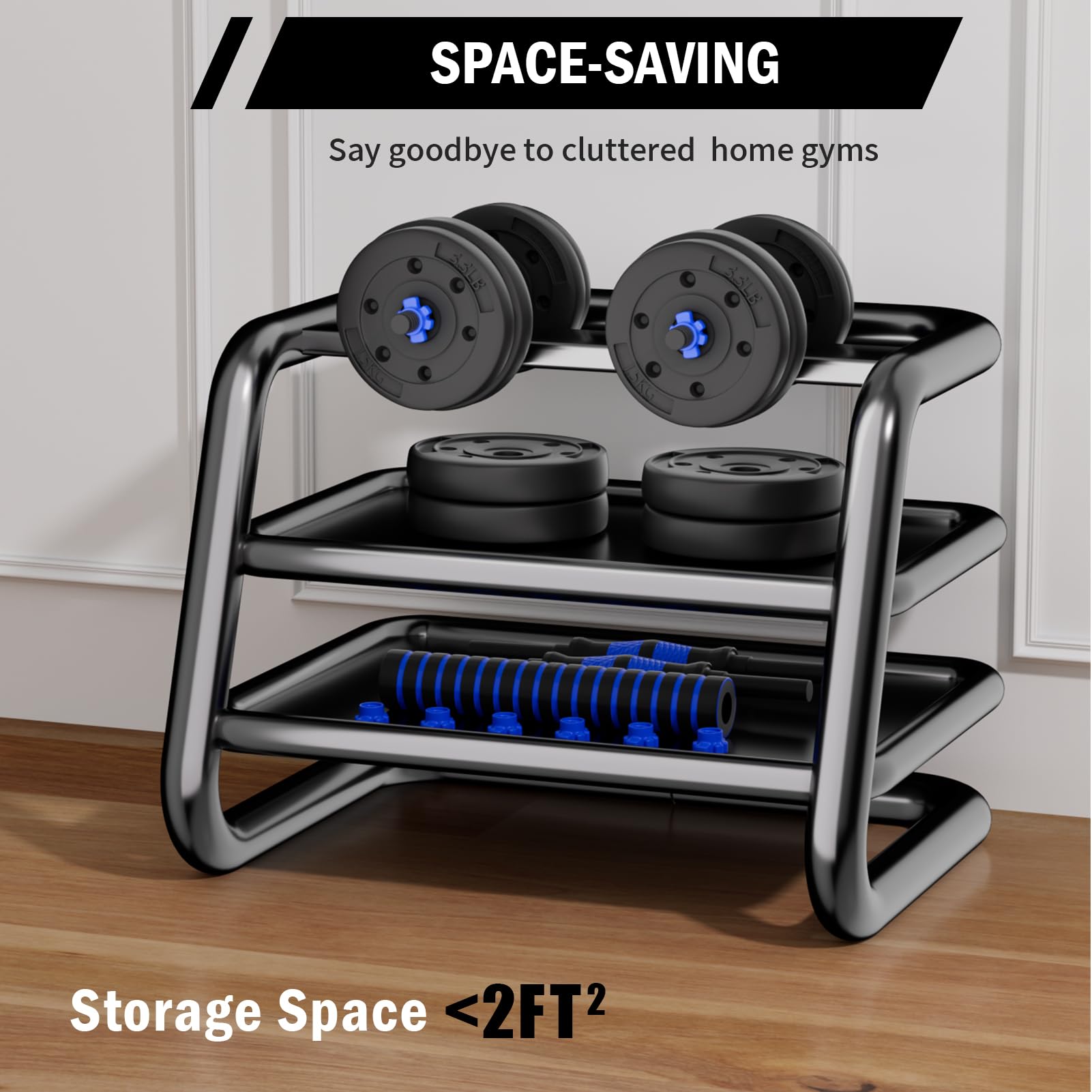 Set di manubri corti, 2 in 1, 10/15/20/30 kg, per uomini e bilancieri regolabili, tubo di collegamento multifunzione, per allenamento di forza