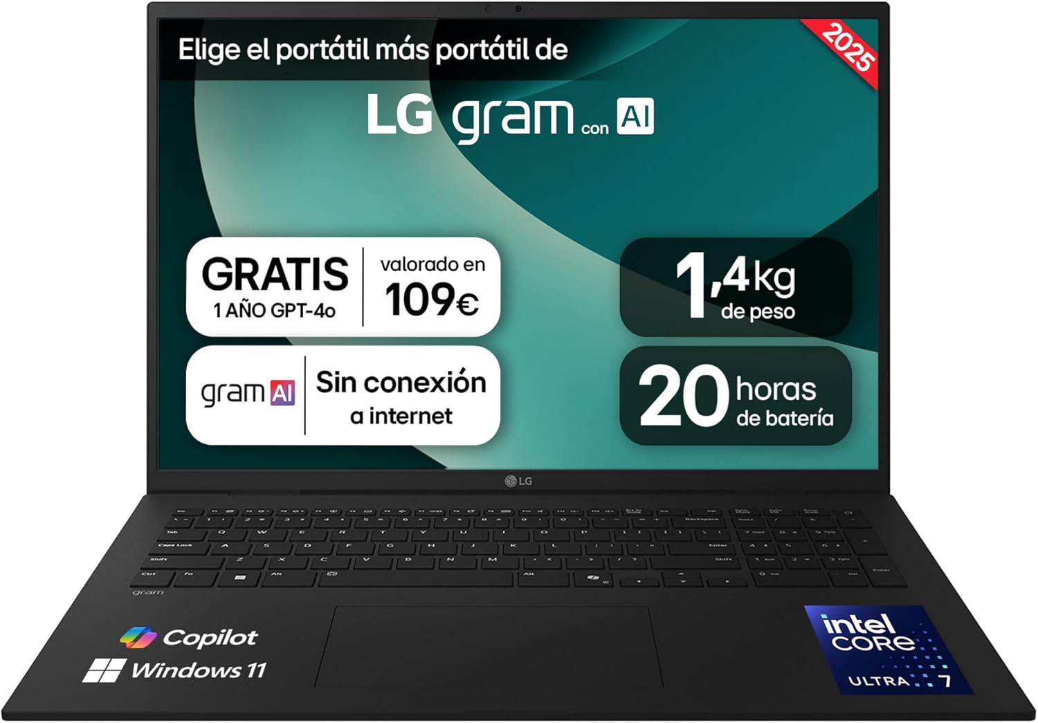 LG gram 17Z90T-G.AD88B Portátil 17 Pulgadas