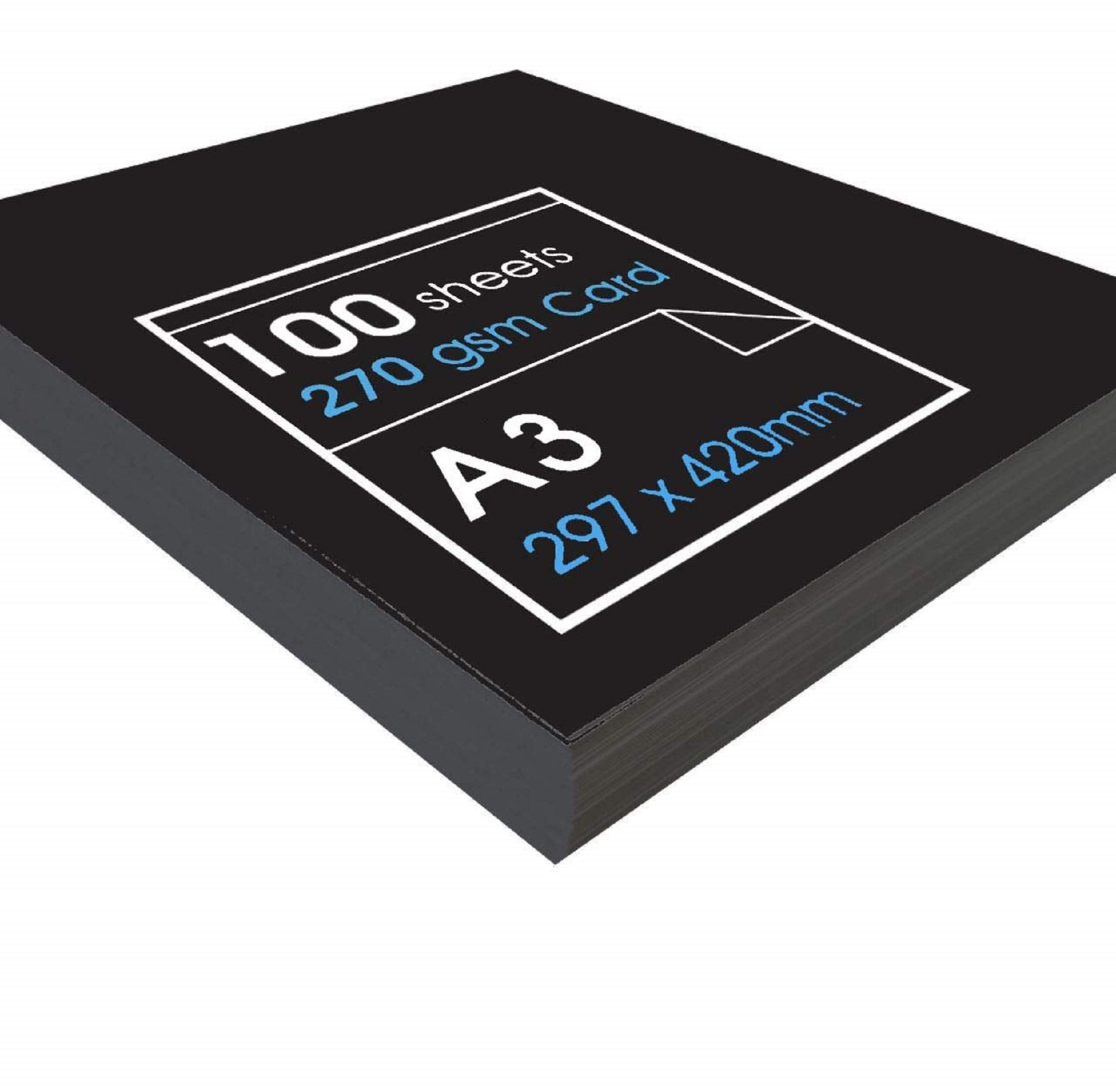 100 X A3-270gsm Black Paper Card Recycle (297 x 420mm) โ image 1