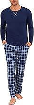 Men's Pyjamas Winter Cotton Long Sleeve Pyjamas Set Plaid Sleepwear Large Size