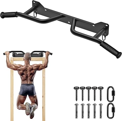 Miniatura 18 de SELEWARE Heavy Duty Welded Pull Up Bar, Versatile Doorway Wall Mount, Joist Mounted, and Ceiling Mounted Chin Up Bars, Thick Metal Sturdy A: barra