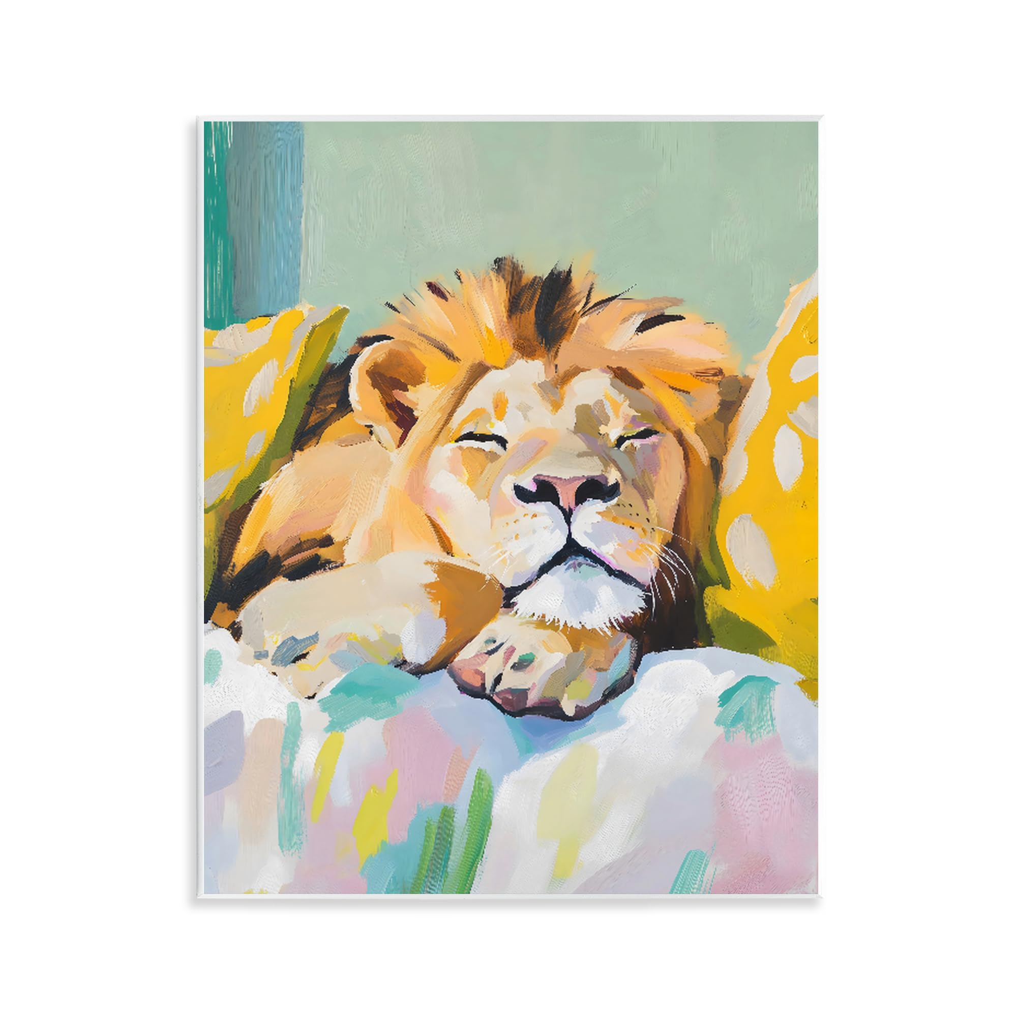 Wandschild "Sleeping Lion Nursery Serenity", 27,9 x 35,6 cm, montierter