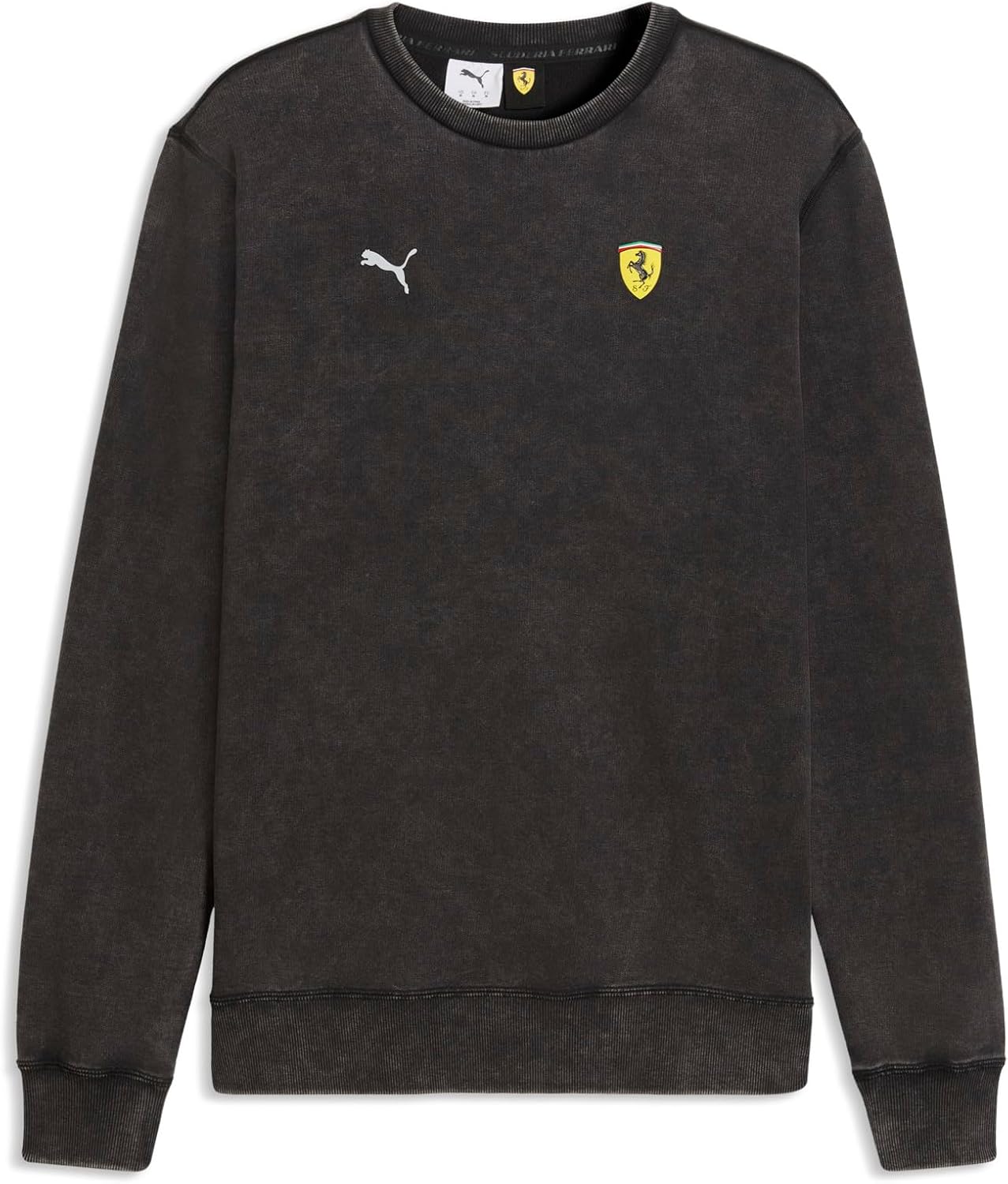 PUMA Mens Scuderia Ferrari Graphic Crew Neck Sweatshirt Casual - Black