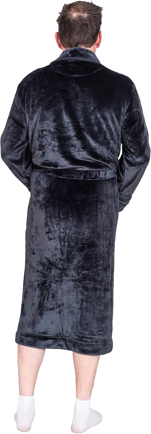 InkPressions Custom Robe Add your Name Text Logo Personalized Plush Embroidered Robes for Mens and Womens