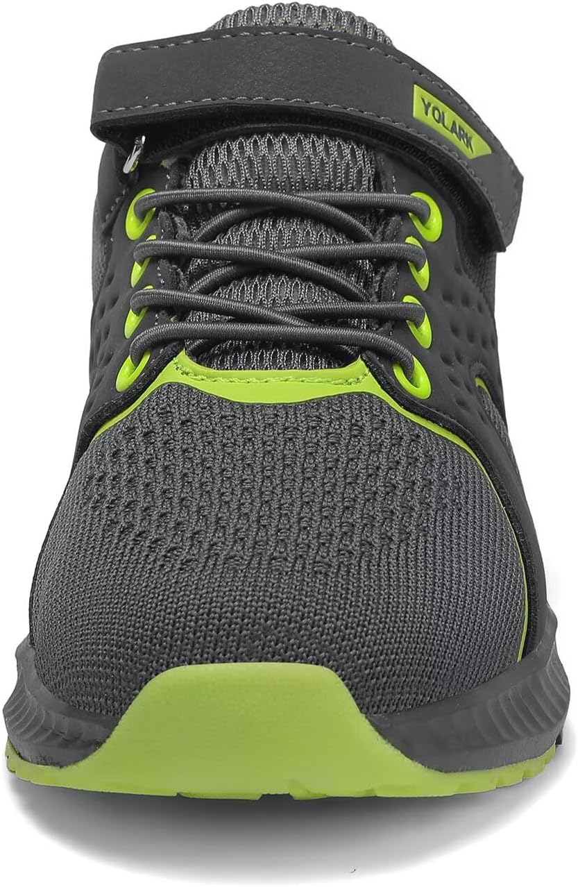 YOLARK Kids Sneakers for Boys Girls Running Tennis Shoes Non-Slip Hiking Walking Shoes Lightweight Breathable Sport Athletic