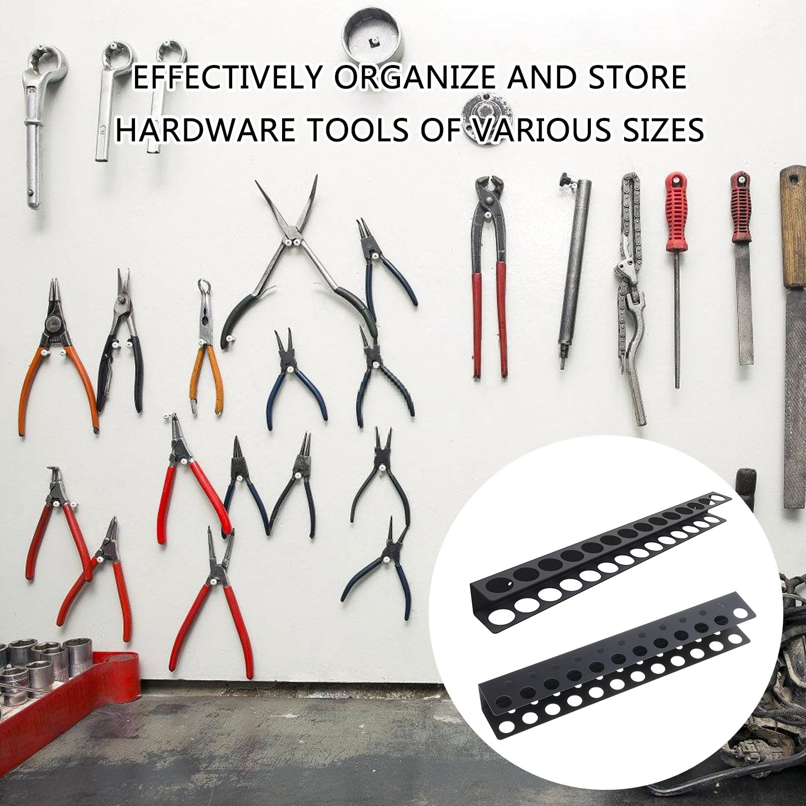 Strumento multifunzionale per montaggio a parete per garage, chiave inglese, cacciavite e martello, supporto per display hardware efficiente e facile accesso