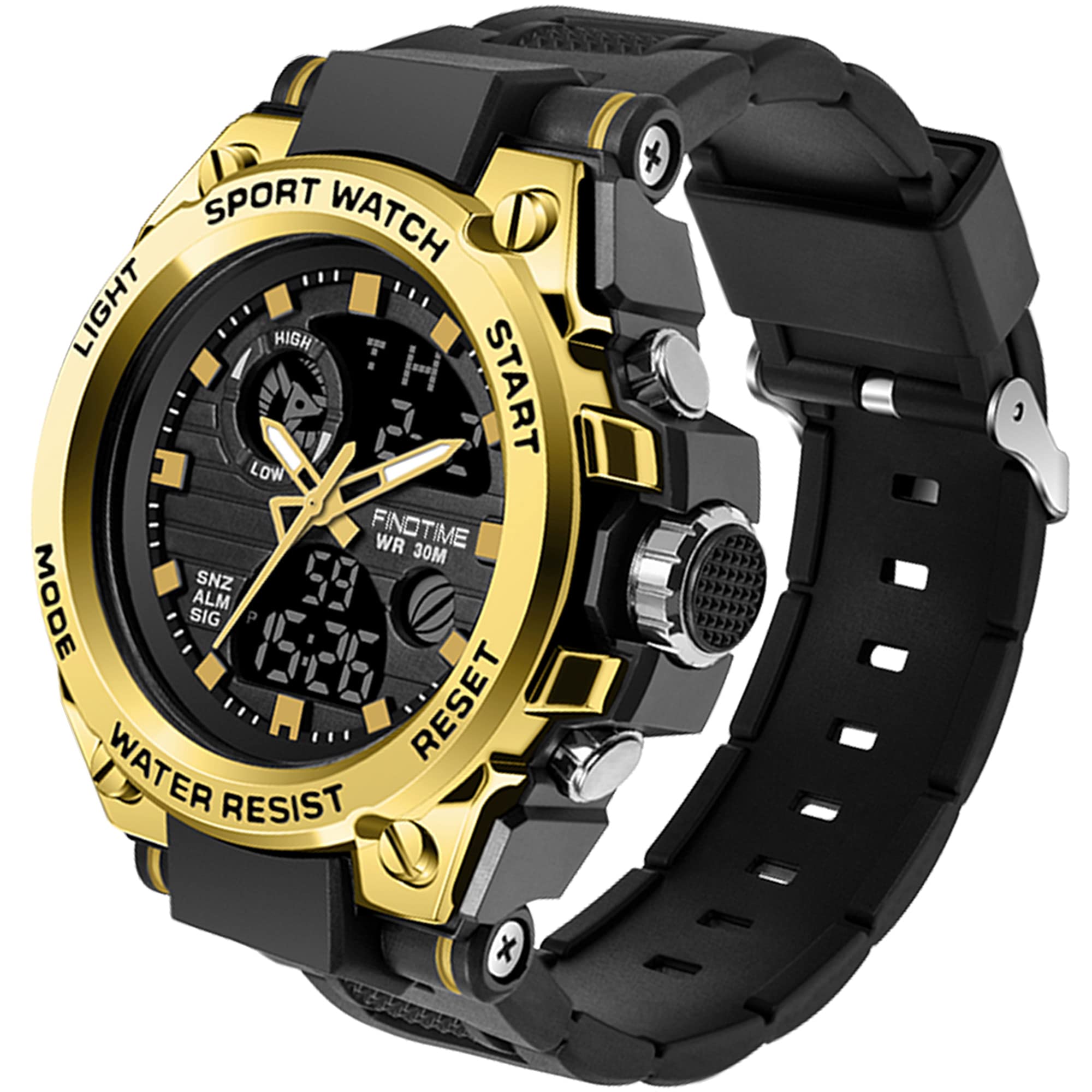 Montre Homme Militaire de Sport Etanche chronomètre Digitale Réveil LED Analogique Montre Connectee Homme