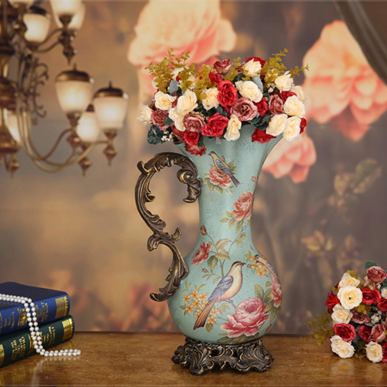 ヴィンテージクラフトフラワーアレンジメント花瓶装飾創造的な装飾品