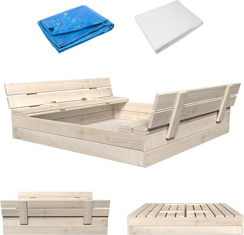 MAMOI® Bac a Sable avec Bache | Bac a Sable en Bois avec … - 1