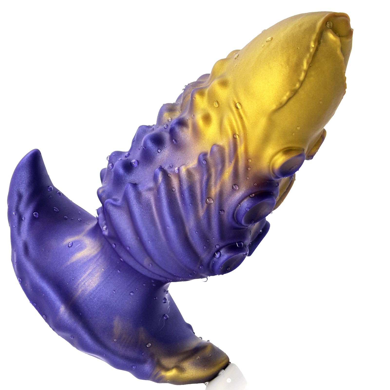 Anal Plug Butt Plug with Safe T-Base Mixed-Color Silicone Prostate Massager Monster Dilator with Multiple Textures Sex Toy