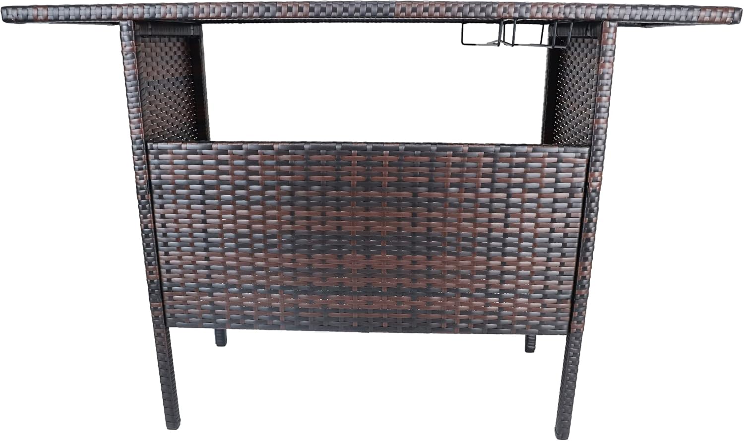 BalanceFrom Outdoor Patio Wicker Bar Counter Table Backyard Furniture with Shelves and Rails : Patio, Lawn & Garden