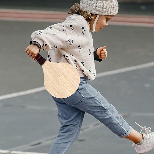 Miniatura 5 de VILLCASE Juego de 2 raquetas de bádminton con bolsa de transporte, raquetas de madera para playa, césped, patio trasero