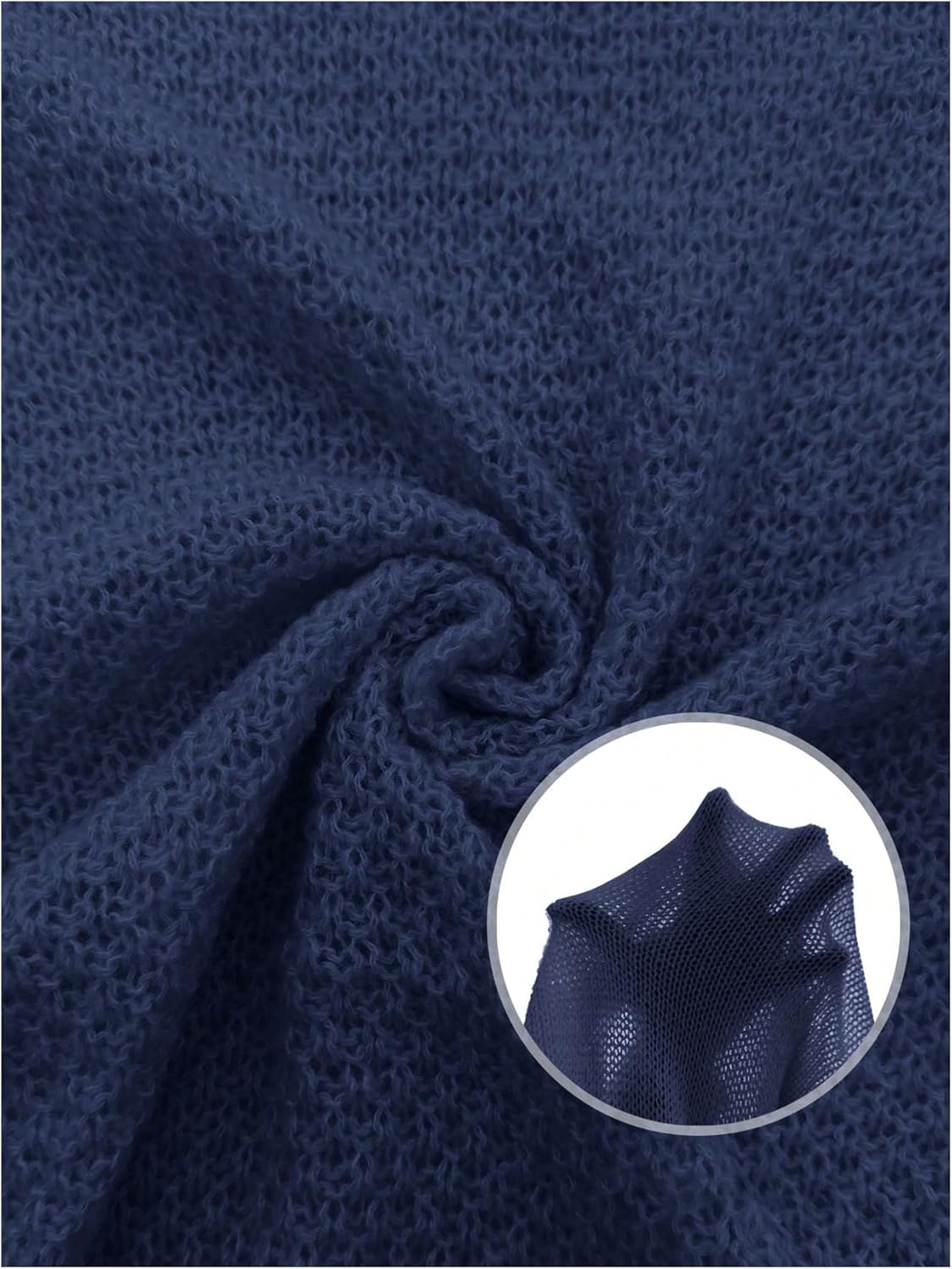 MakeMeChic Women's Casual Open Front Long Sleeve Chunky Knit Cardigans Sweaters Outerwear Coats Blue Small - Image 5