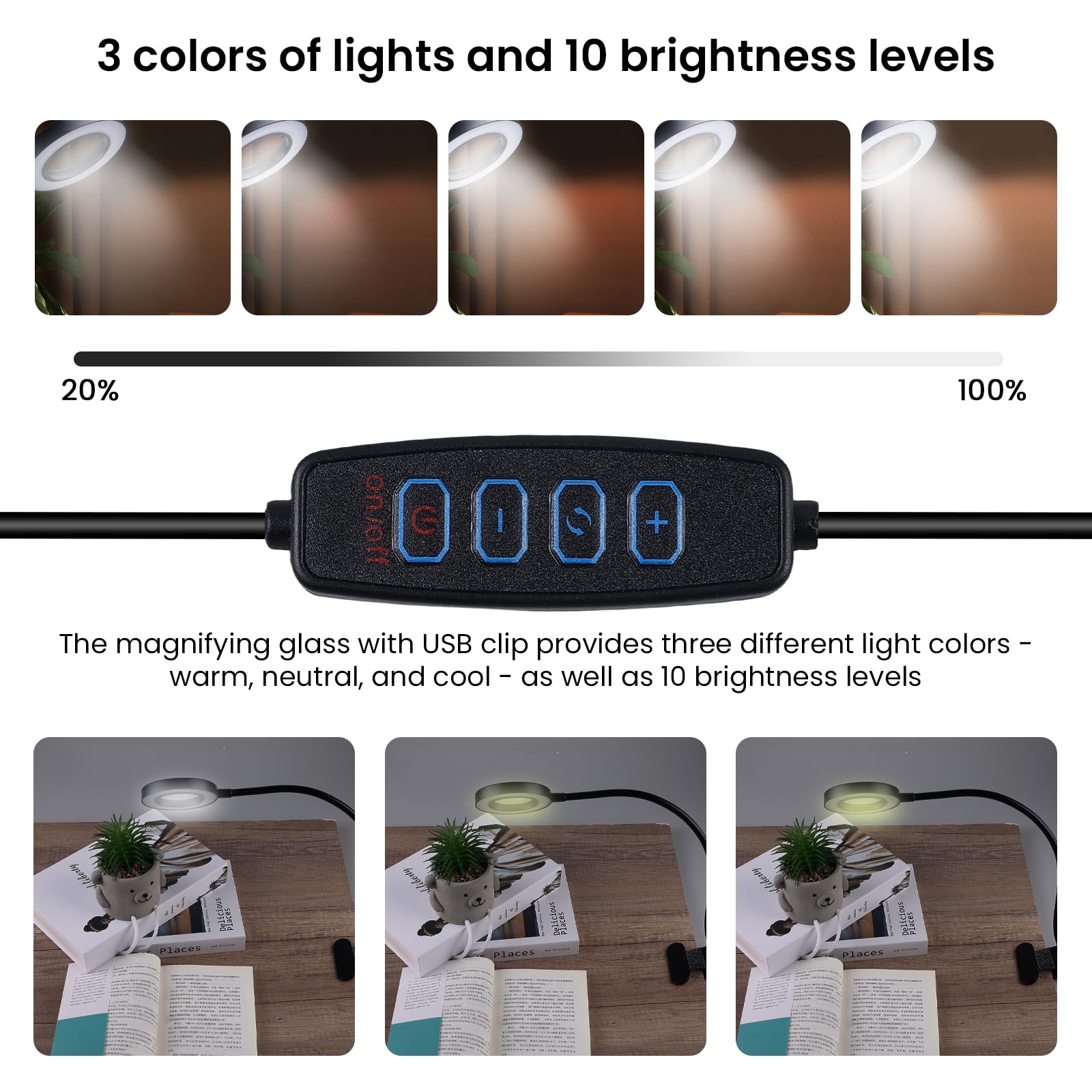 Lampe De Bureau USB Foneso - Pince Réglable 360° LED Pour Lecture Et Nuit