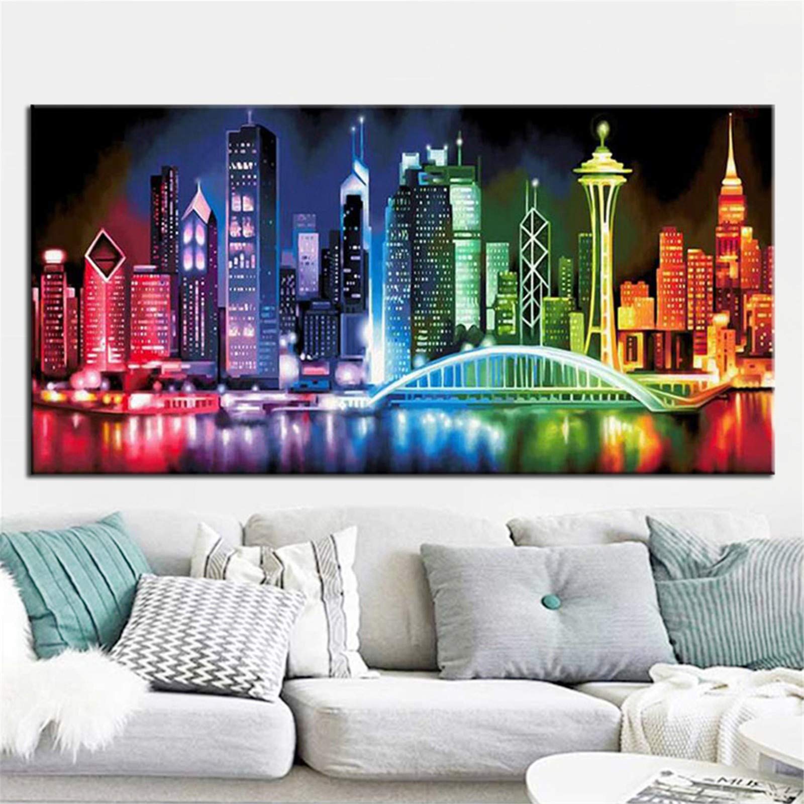 Peinture diamant salon abstrait pour sublimer votre chambre avec une décoration murale moderne