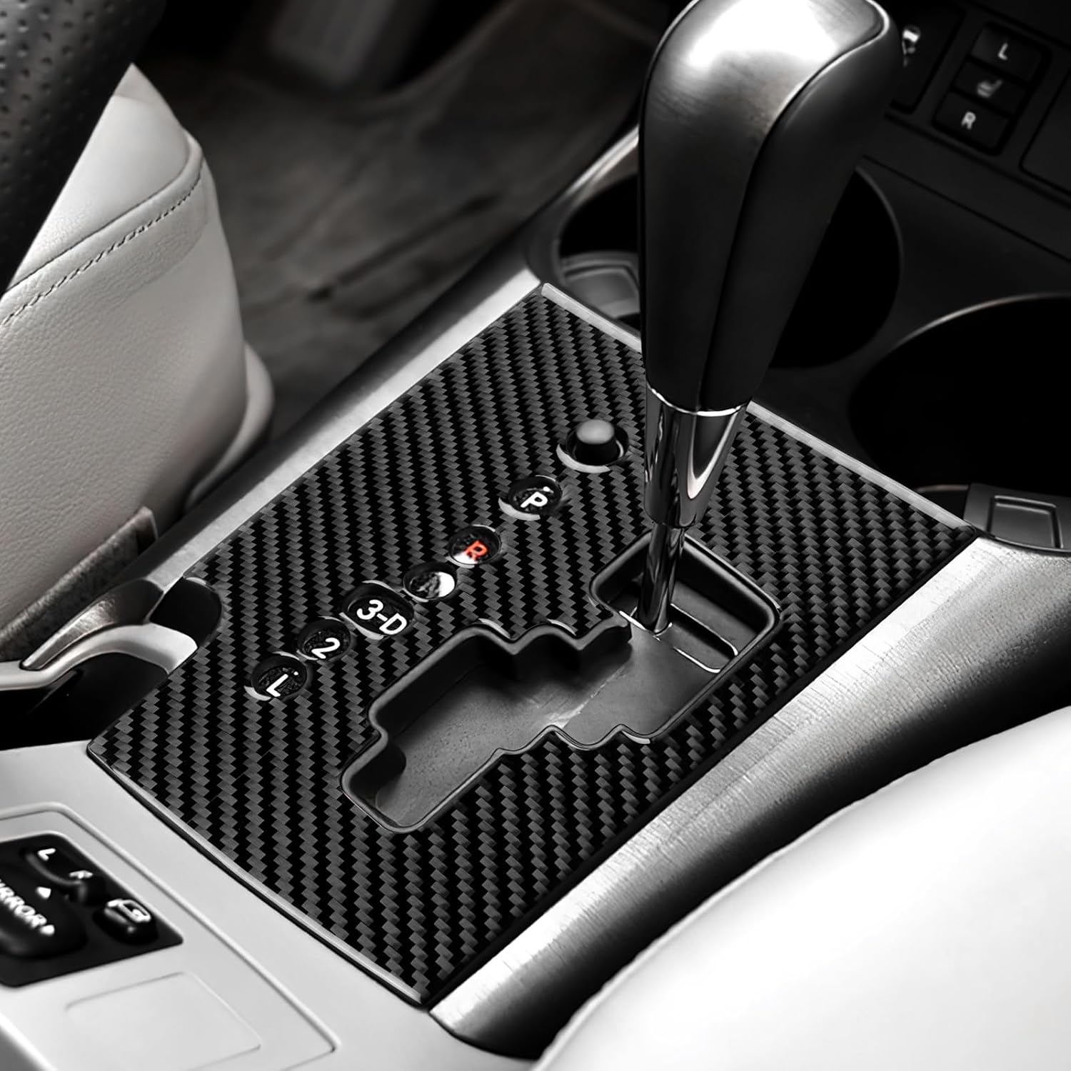 Real Carbon Fiber Automatic Gear Shift Frame Covers - for Toyota RAV4 2006-2012 Carbon Fiber Accessories, Durable Anti-Scratch Protective Accessories (Black)