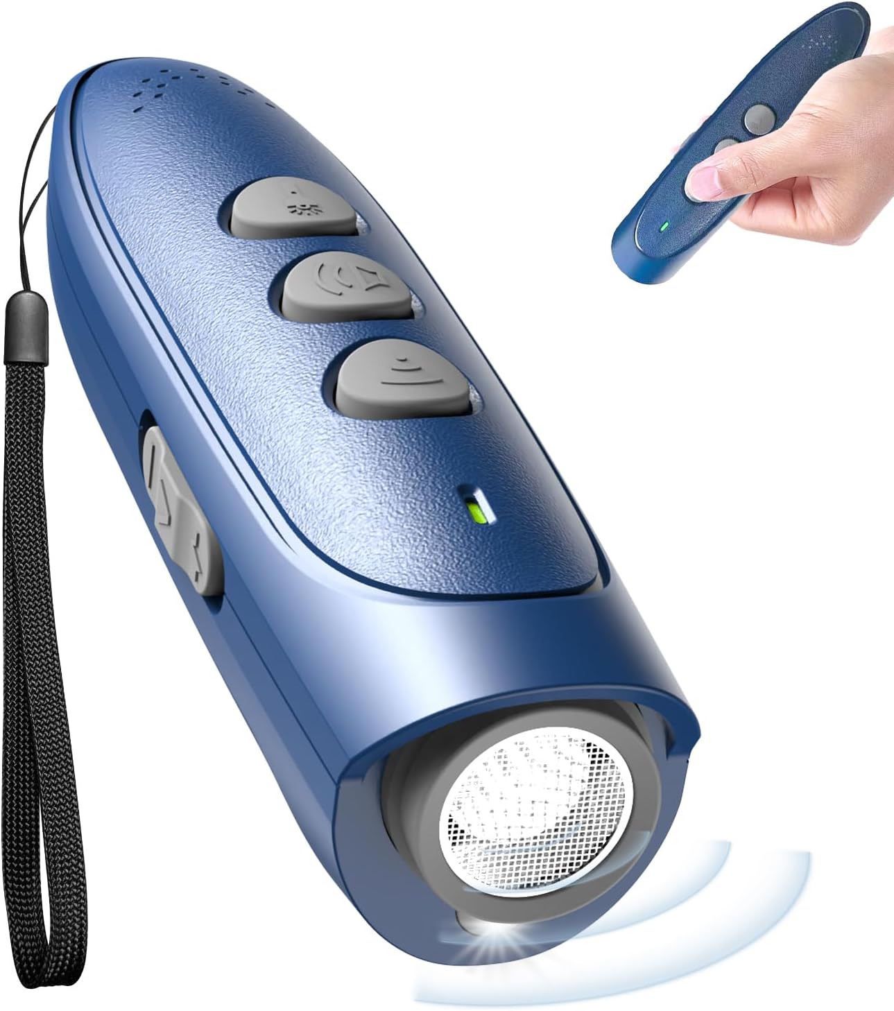 Dog Bark Deterrent Devices, Anti Barking Device for Dogs, Rechargeable Dog Barking Silencer 16.4ft, 3 Modes & Led Light Ultrasonic Dog Bark Deterrent Safe for Human & Dogs Portable Indoor&Outdoor Bule