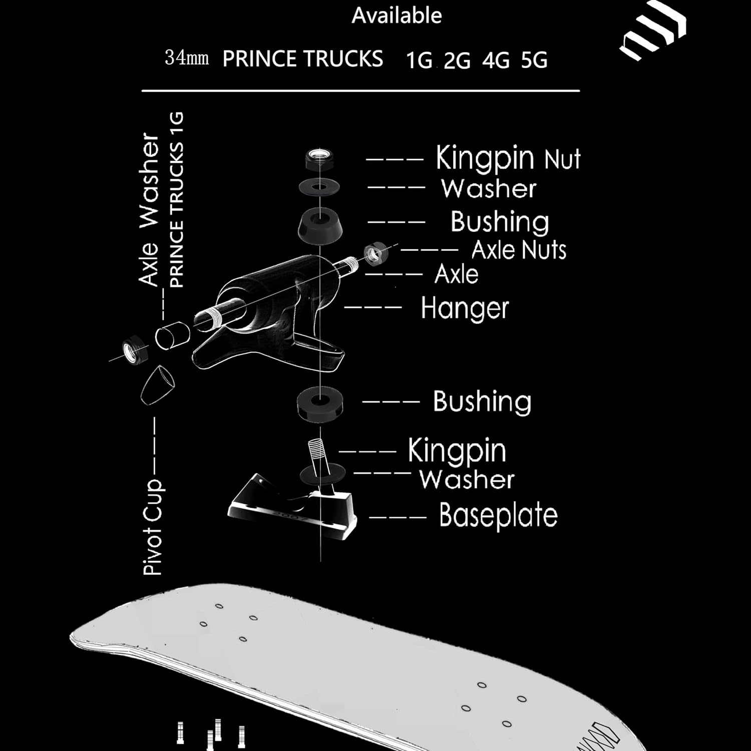 NW Fingerboard Complete (Short Nose Short Tail Deck 98x34.5mm 5-Layer Color Maple Pro concave Design Mini Skateboard Deck) + Prince 3G Silver Truck + Crown White Wheels ii (Yellow 1up)