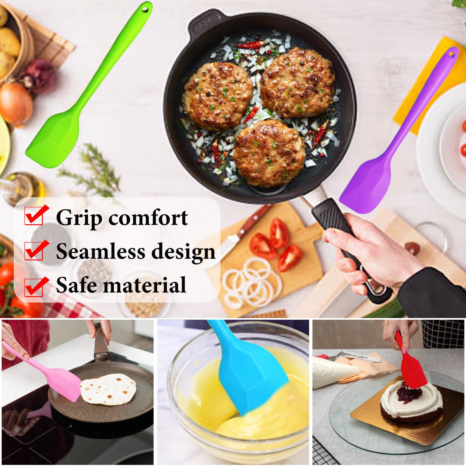 84 mini espátulas de silicona a granel de 8.3 pulgadas, espátulas antiadherentes de goma, juego de espátulas de goma flexibles resistentes al calor para uso en cocina, herramienta de mezcla