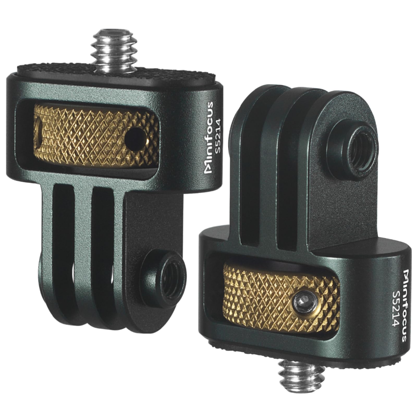 Gopro to 1/4" Adapter, 2Pcs Aluminum Camera Tripod Mount Adapter, 1/4" Screw Head Camera Mount for Gopro Hero 13/12/11/10/9/8, Insta360 X5/X4/X3, DJI