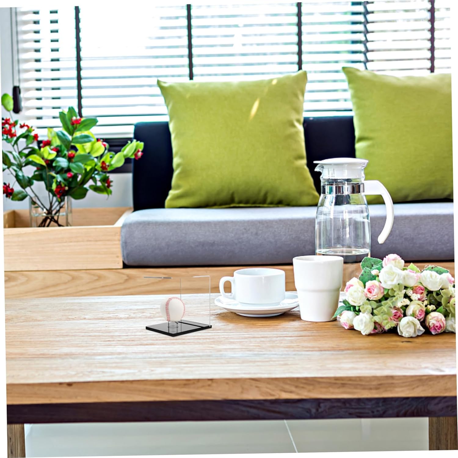 2pcs Clear Acrylic Baseball Display Case Base Transparent Holder for Memorabilia for Showcasing Signed Baseball Cards and Collectibles for Home Office Decor