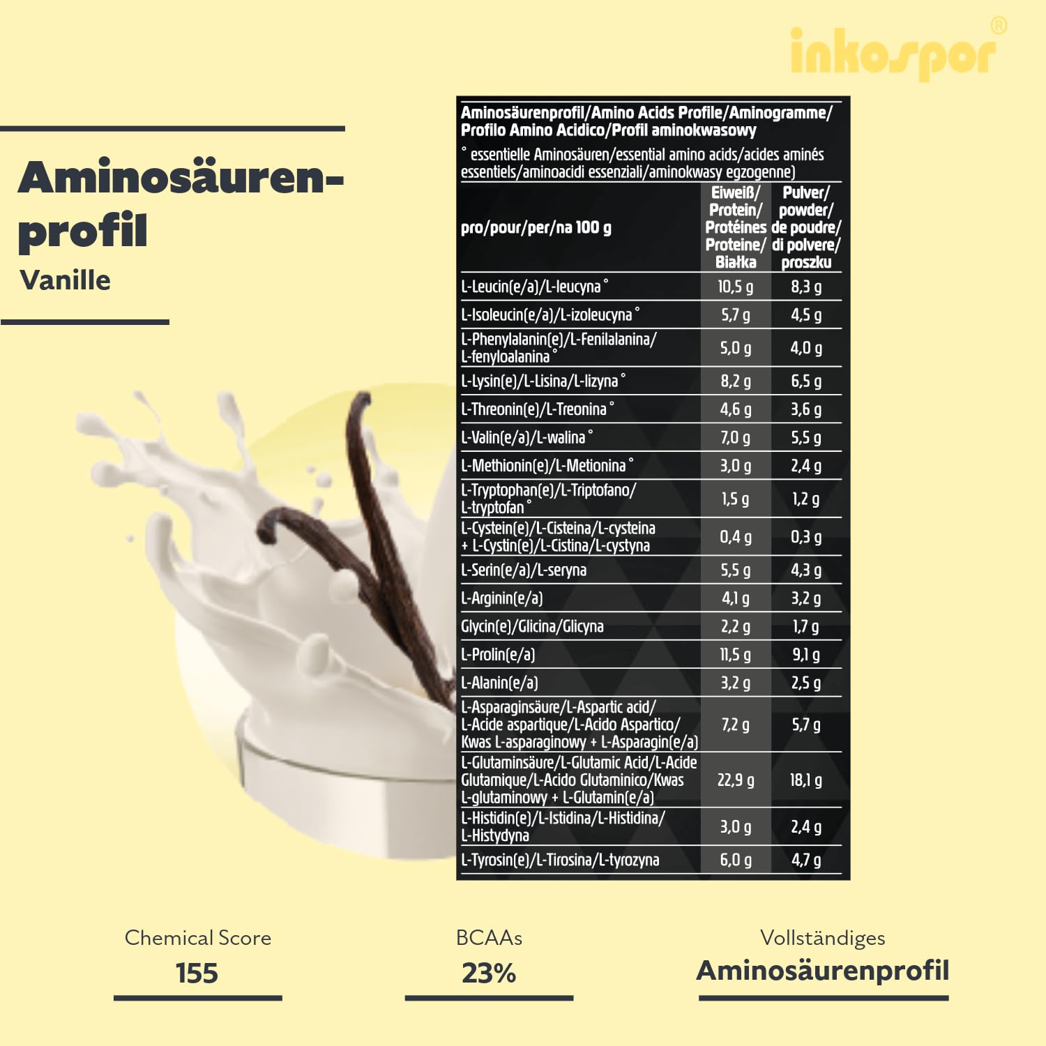 Inkospor ACTIVE Pro 80 Shake protéiné Définition Tonification et Perte de Poids Vanille sachets 500g