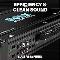 Vista 5 de BOSS Audio OX4.400 amplificador para auto con 4 canales, 1,600 W, rango completo, clase A/B, 2-8 ohmios estables, con transistor MOSFET y conexión