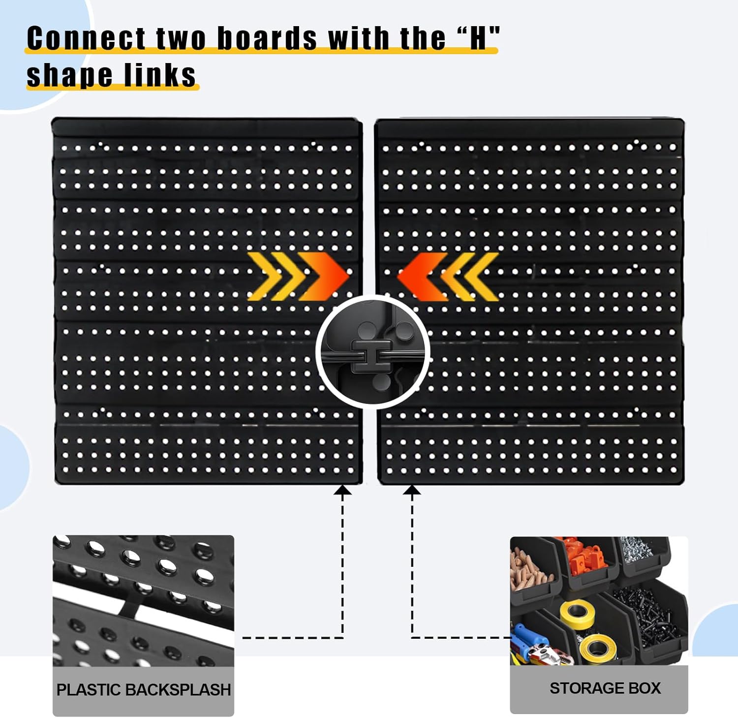 64 Pcs Wall Mount Storage Bins, Nuts and Bolts Organizer, Screw, Nails, Beads, Small Hardware Parts and Accessories Storage Rack Bins for Garage 60 boxes+ 4 backboards