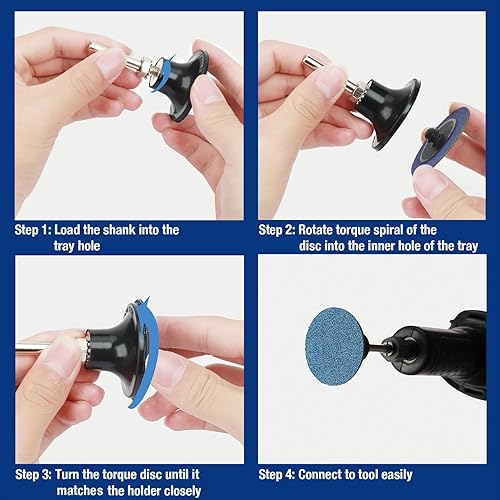 Miniatura 5 de WORKPRO Juego de 101 discos de lijado, discos de 2 pulgadas con soporte de 14 de pulgada, disco de acondicionamiento de superficie para amoladora de